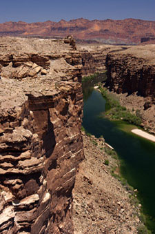 The Colorado River flows through Marble Canyon